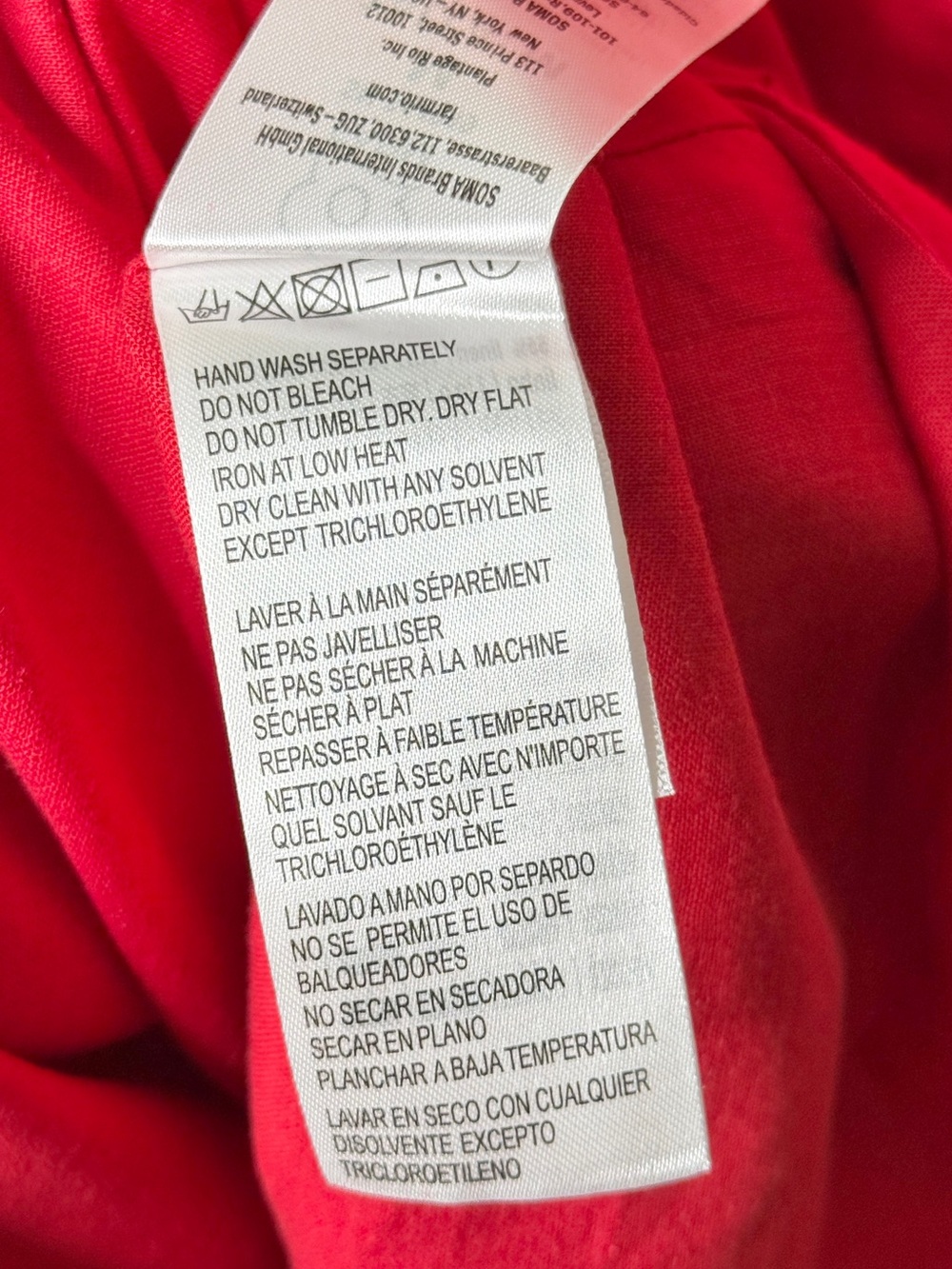 NWT Farm Rio Linen 3D Flower Mini Dress Red White Floral Women’s Size Medium - Picture 11 of 12